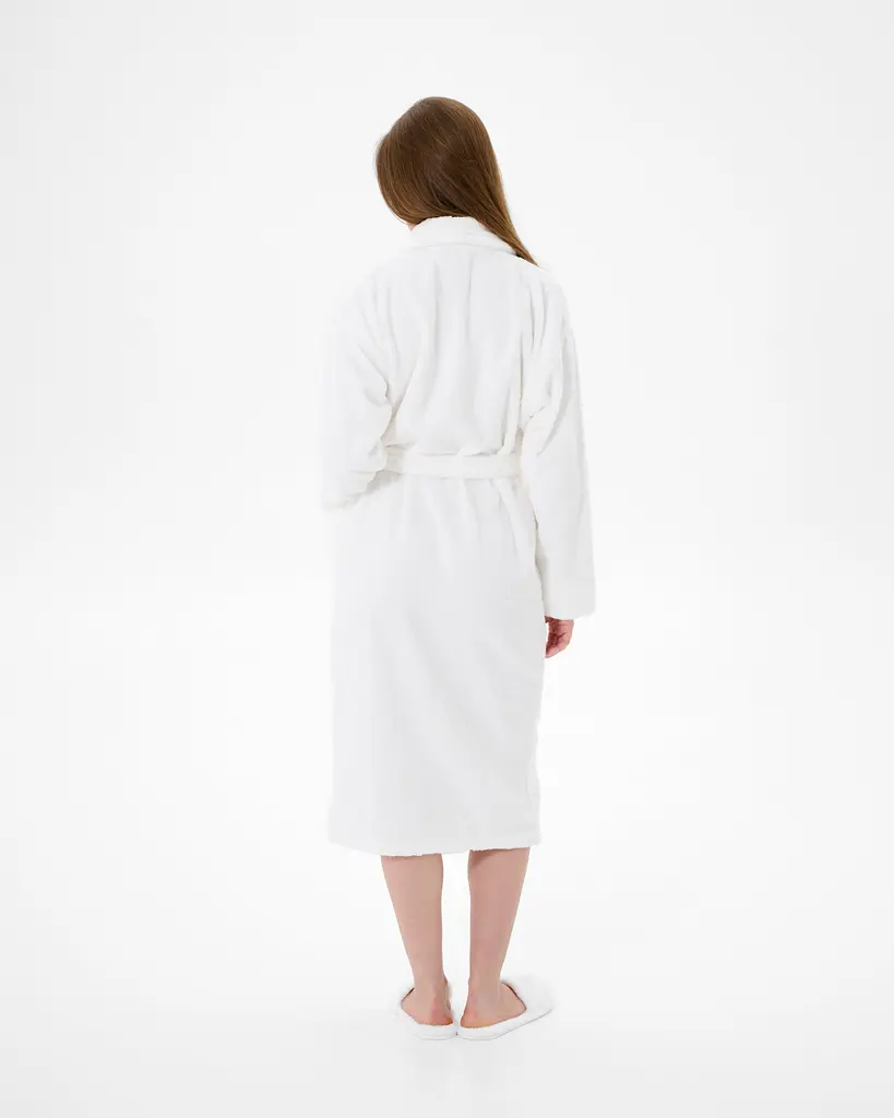 Халат махровый unisex Lotus Home - Basic Soft белый S - фото 6
