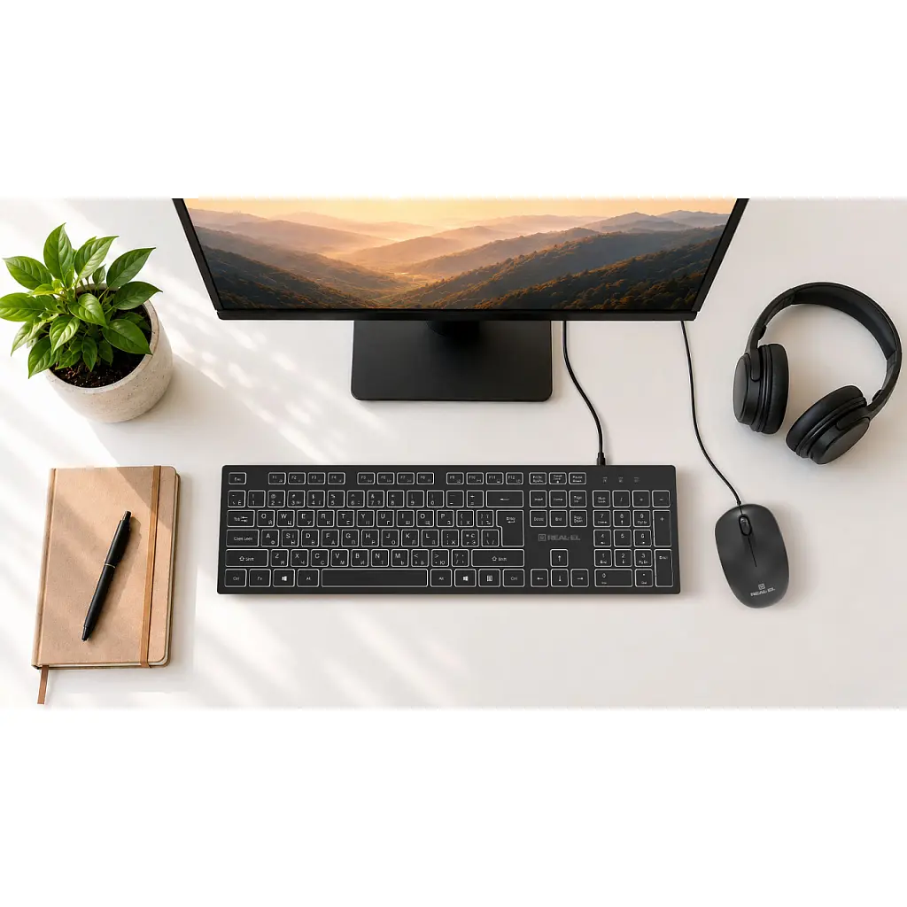 Мишка REAL-EL RM-206 USB Black (EL123200061) - фото 8