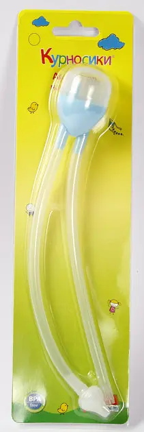 Аспиратор назальный с трубочкой Курносики, голубой (7078 блакуби) - фото 3