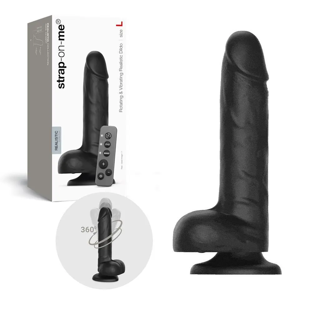 Фалоімітатор Strap-on-me Rotating Vibrating Realistic Dildo L з вібрацією і ротацією - фото 3