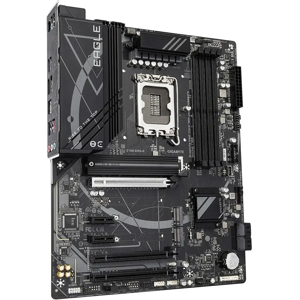Материнська плата Gigabyte LGA1700, Z790 EAGLE, Z790, 4xDDR5, Int.Video(CPU), 4xSATA3, 3xM.2, 1xPCI-E 5.0 x16, 1xPCI-E 4.0 x16, 1xPCI-E 3.0 x16, 2xPCI-E 3.0 x1, Realtek 7.1, Realtek 2.5GbE, 9xUSB 3.2 / 6xUSB 2.0, HDMI/DP, ATX - фото 3