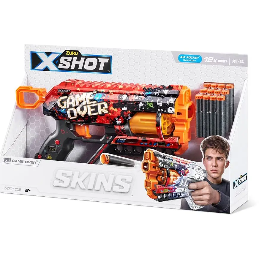 Швидкострільний бластер Zuru X-Shot Skins Griefer Game Over, 12 патронів (36561D) - фото 1