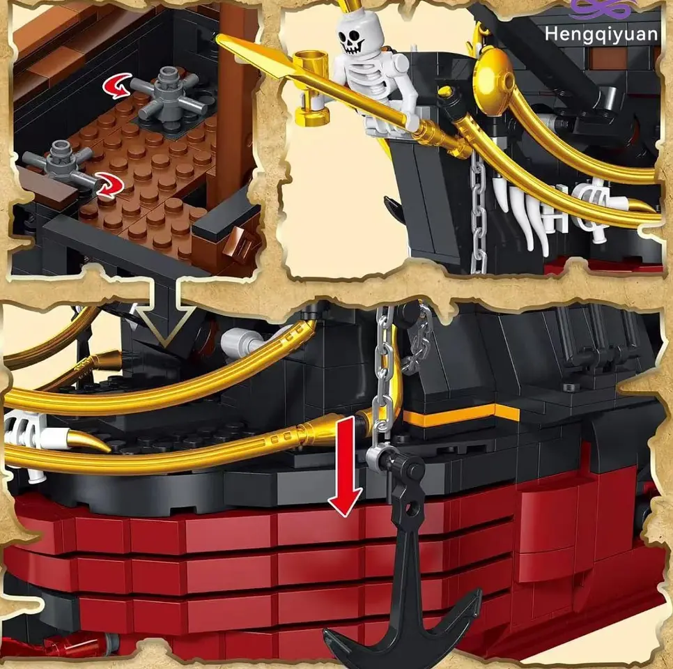 Конструктор Пиратский корабль 3139 элементов Ramiz - фото 8