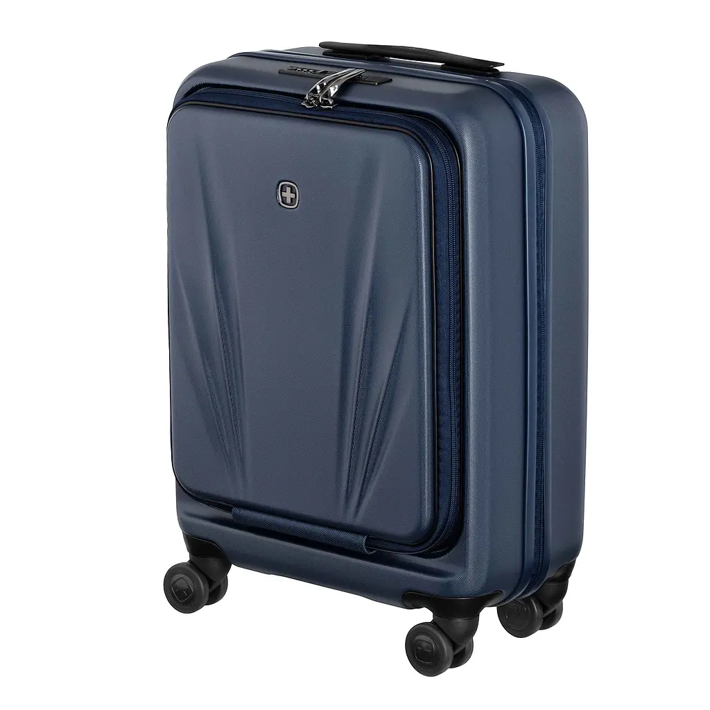 Wenger Валіза Wenger Skyon Hardside Carry-On, мала, з відсіком для н/б 16", полікарбонат, TSA, 4 колеса, розширення, USB, синій - фото 2