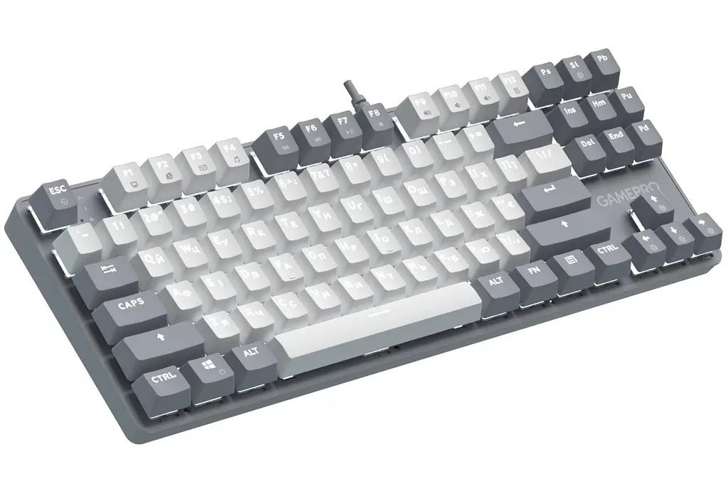 Клавіатура ігрова механічна GamePro MK-110-G USB Hot-Swap Outemu Red Switch Gray-White - фото 3