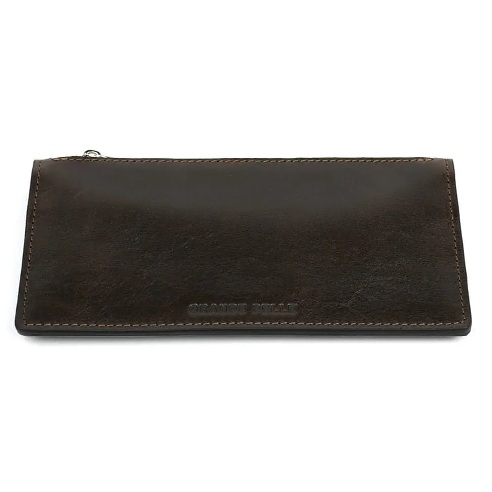 Кошелек клатч мужской кожаный на молнии Grande Pelle 10х20х2.5 см sum0028470 - фото 7