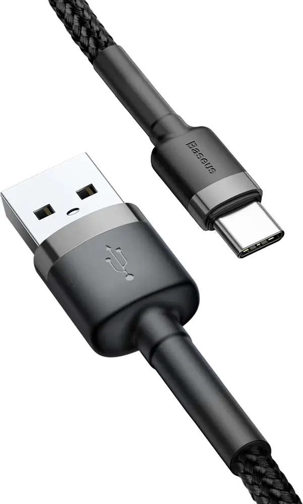 Кабель Baseus Cafule USB для Type-C 3A 1m grey black (CATKLF-BG1) - фото 3
