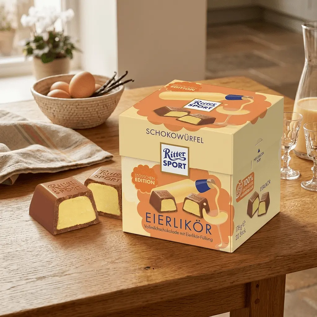 Шоколадні цукерки Ritter Sport Schokowürfel Eierlikör 176г - фото 4