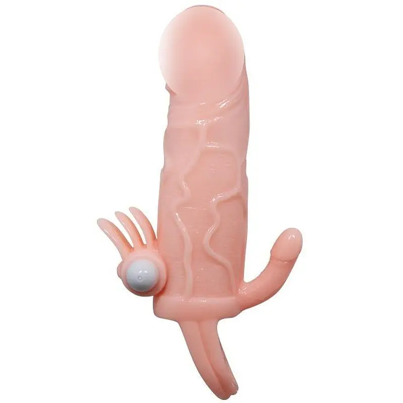 Подовжуюча насадка з вібрацією Brave Men Vibrating Sleeve Flesh LyBaile BI-026223 88025 - фото 2