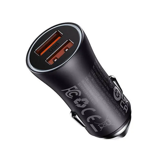 Автомобільний зарядний пристрій Baseus Golden Contactor Max Dual Fast Charger Car Charger U+U 60 W CGJM000013 - фото 3