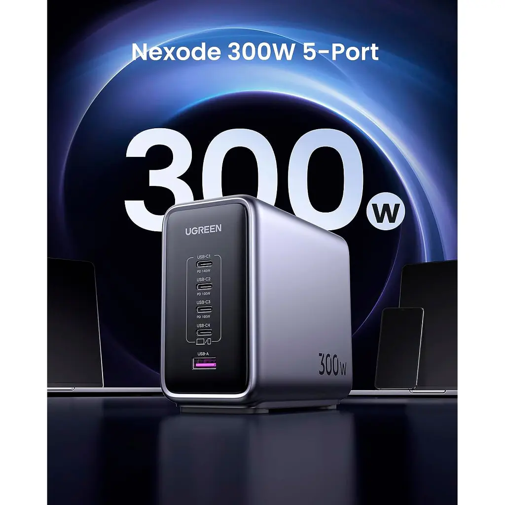 Зарядний пристрій Ugreen 5xUSB 300W Nexode (5хUSB-C) CD333 (90903B) - фото 2