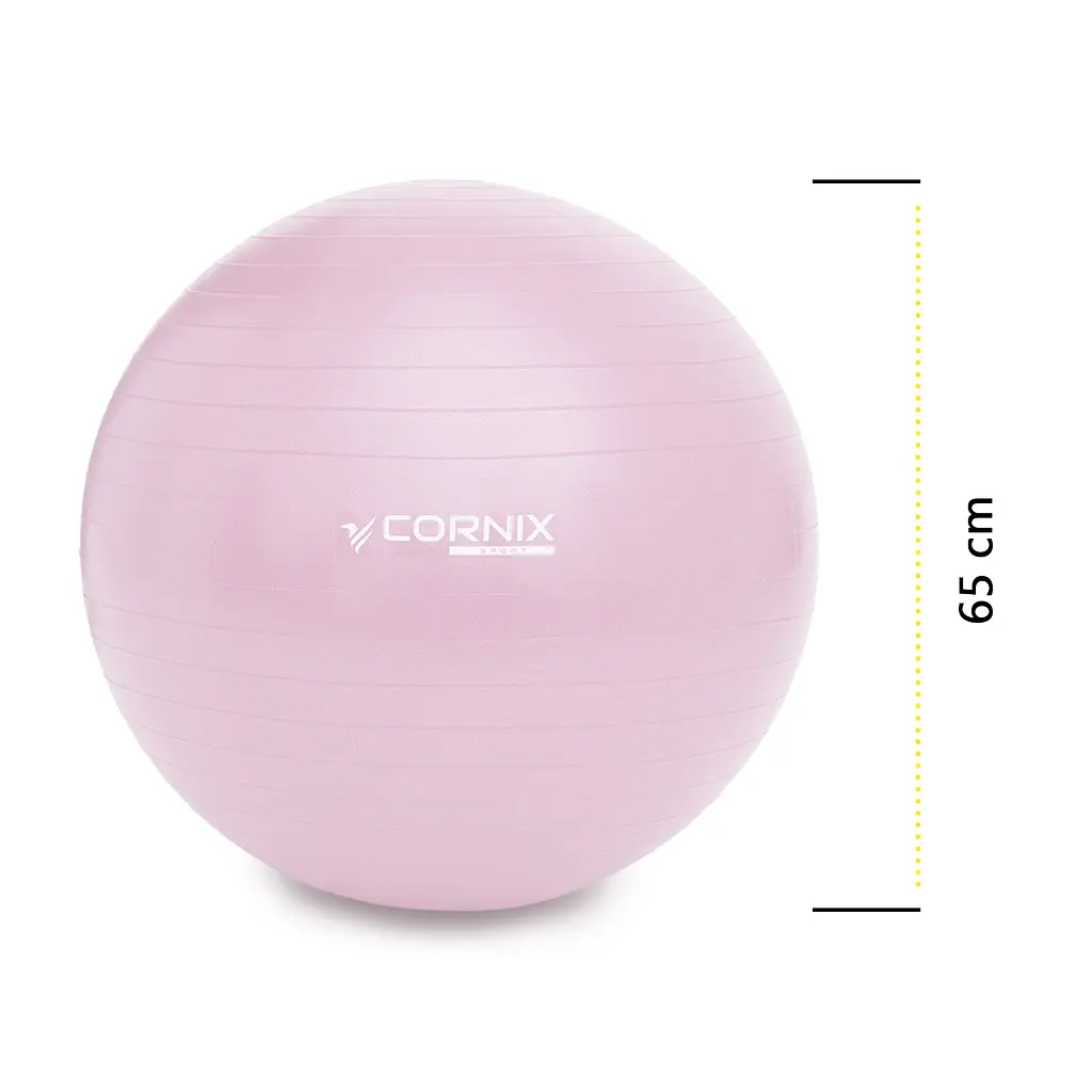 М'яч для фітнесу (фітбол) Cornix 65 см Anti-Burst Light Pink XR-0364 - фото 4