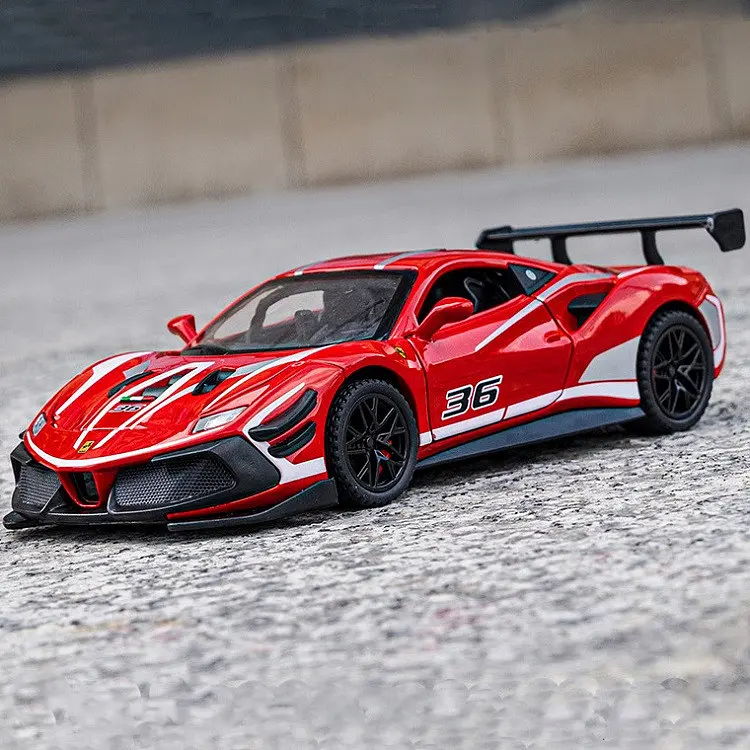 Колекційна металева модель автомобіля АвтоЕксперт Ferrari 488 Challenge EVO з інерцією, світлом та звуком 1:32 - фото 4