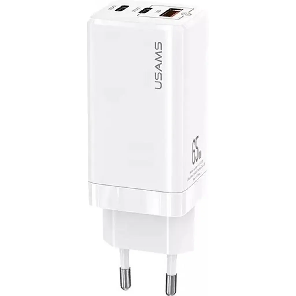 Мережевий зарядний пристрій Usams T33 US-CC110 GaN Mini Fast Charger 65W White [153995] - фото 2