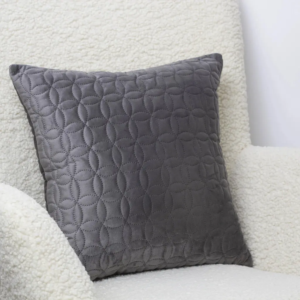 Наволочка декоративна ТЕП Velour Мозаїка 45х45 см сірий (2-05175_36297) - фото 4