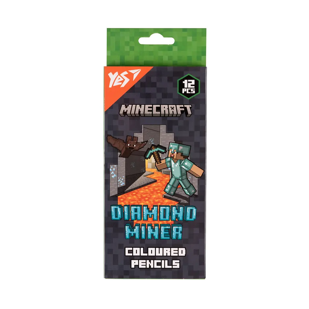 Олівці кольорові 12 кольорів Yes 290720 Minecraft. Diamond Miner(12)(240)