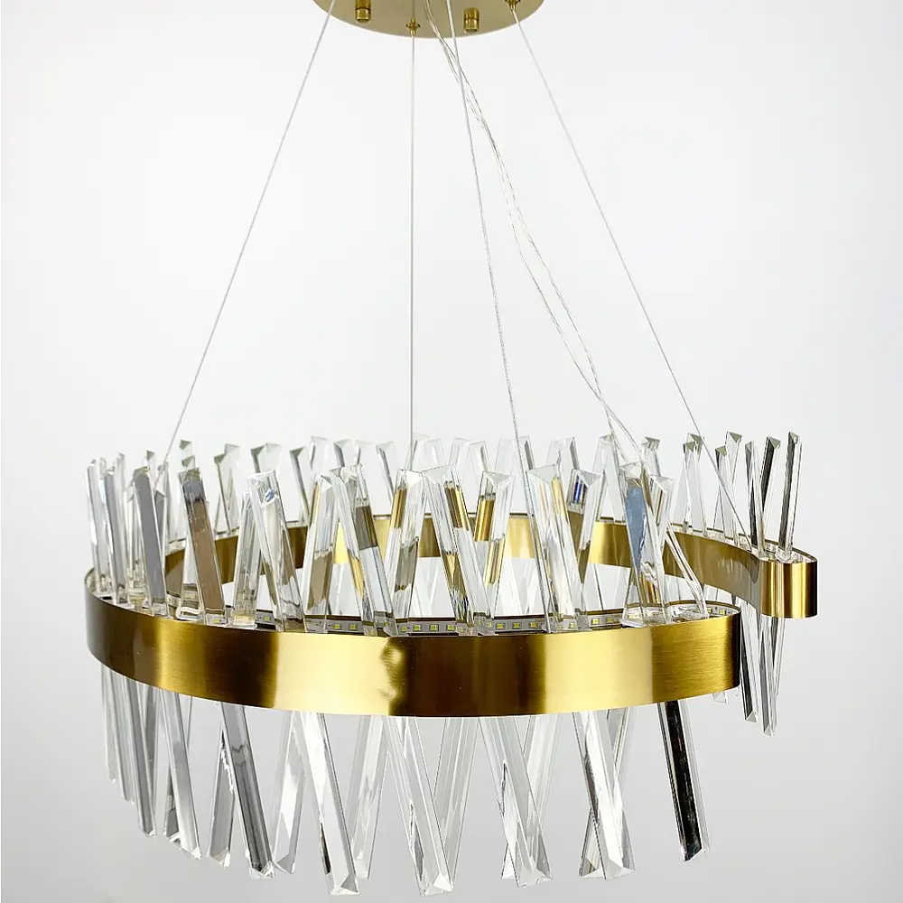 Дизайнерская люстра с кристаллообразными палочками Line.F Диаметр 60см - фото 5