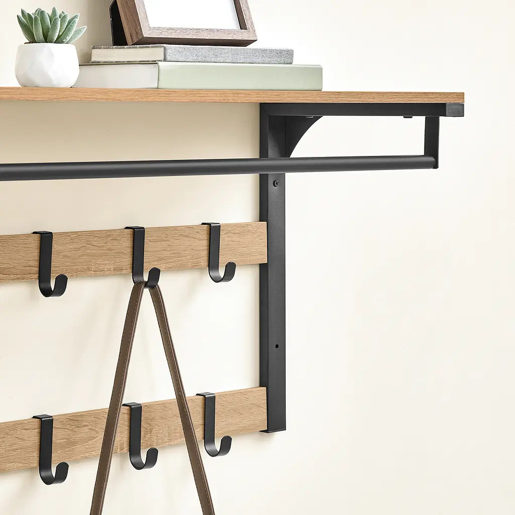 Вішалка настінна Leobert Compact для одягу з полицею у стилі Loft - фото 6