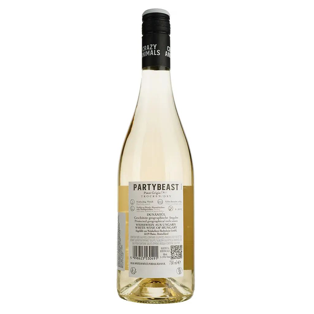 Вино Crazy Animals Partybeast Pinot Grigio, 12%, 0,75 л (839498) - фото 4