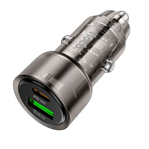 Автомобільний зарядний пристрій HOCO Z52 PD38W(1C1A) car charger чорний - фото 3