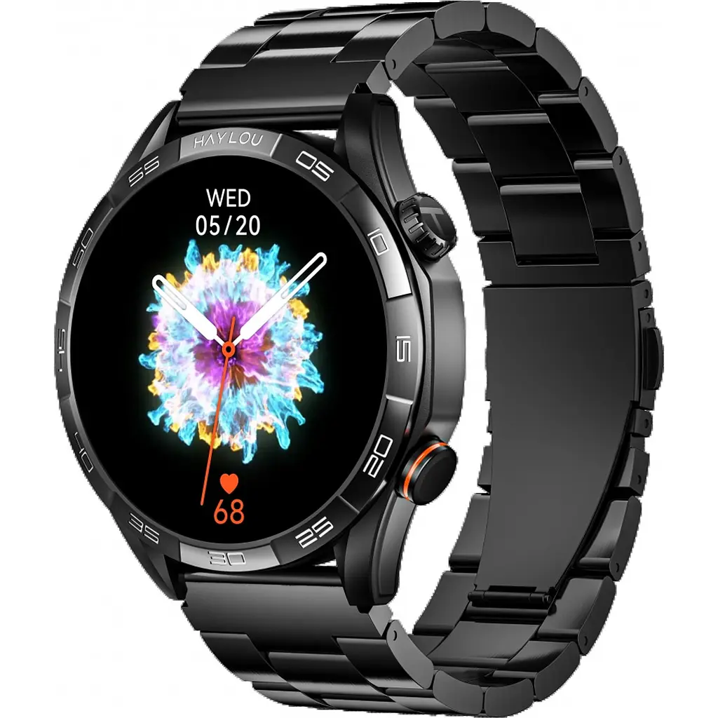 Смарт-годинник Haylou Solar 5 (LS20) Silicone+ Stainless steel strap Black [124034] - фото 3