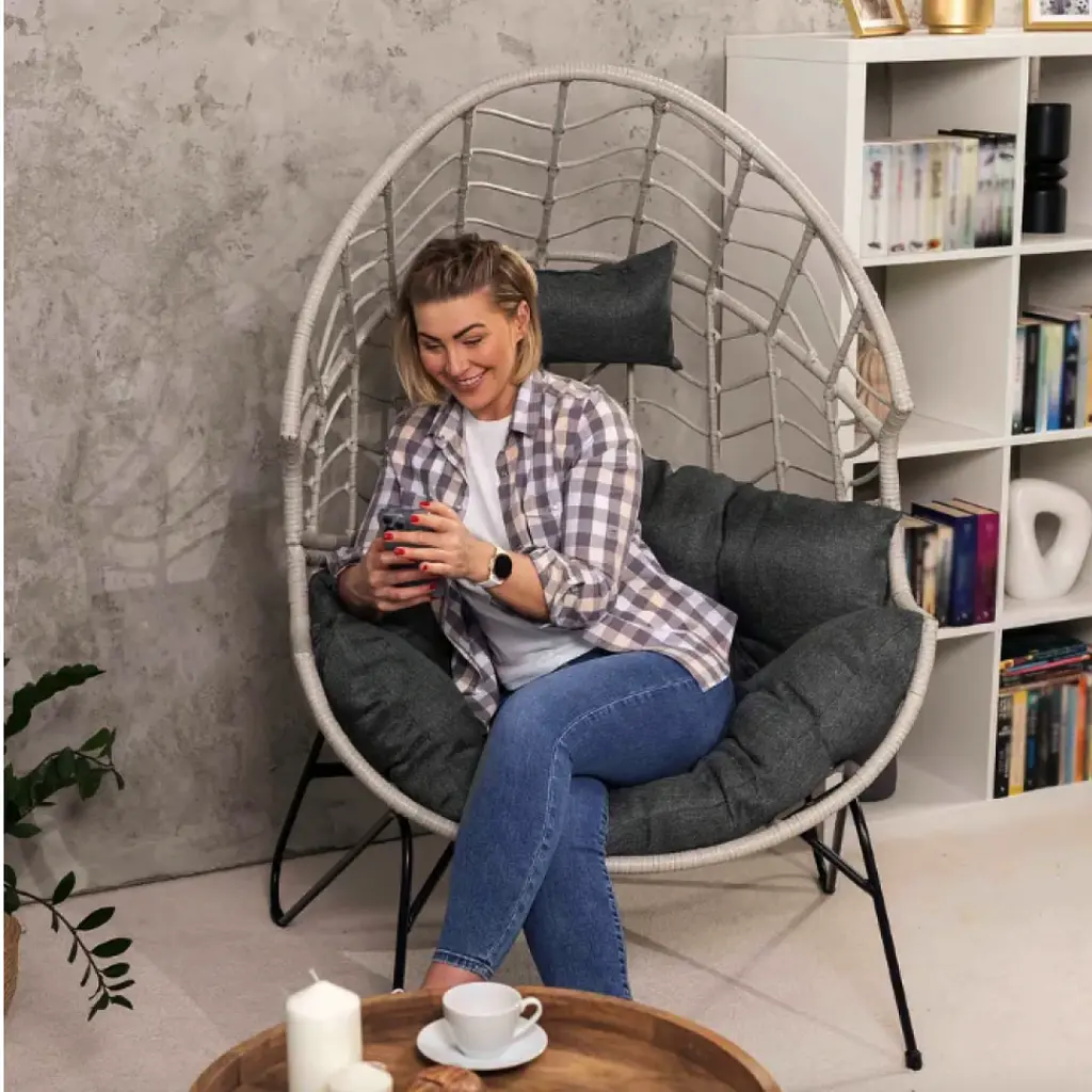 Крісло-кокон Di Volio Alcamo ротангове для відпочинку - фото 2