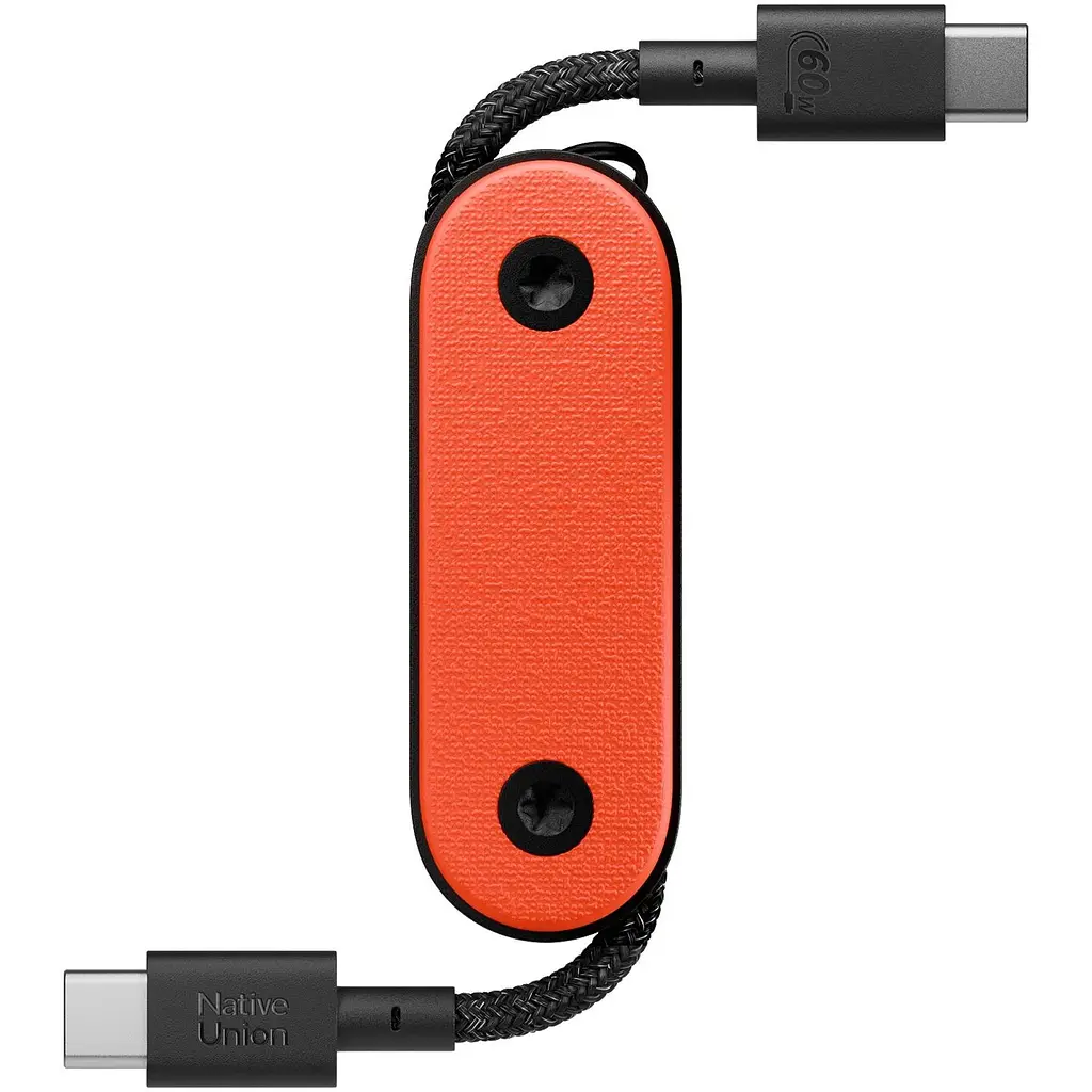 Кабель Native Union Pocket Cable USB-C to USB-C Oxyfire 0.17 м (POCK-C-OXY-NP) - фото 1