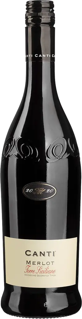 Набор вино Canti Merlot Terre Siciliane сухое красное 0.75 л + вино Canti Merlot Terre Siciliane сухое красное 0.25 л - фото 2