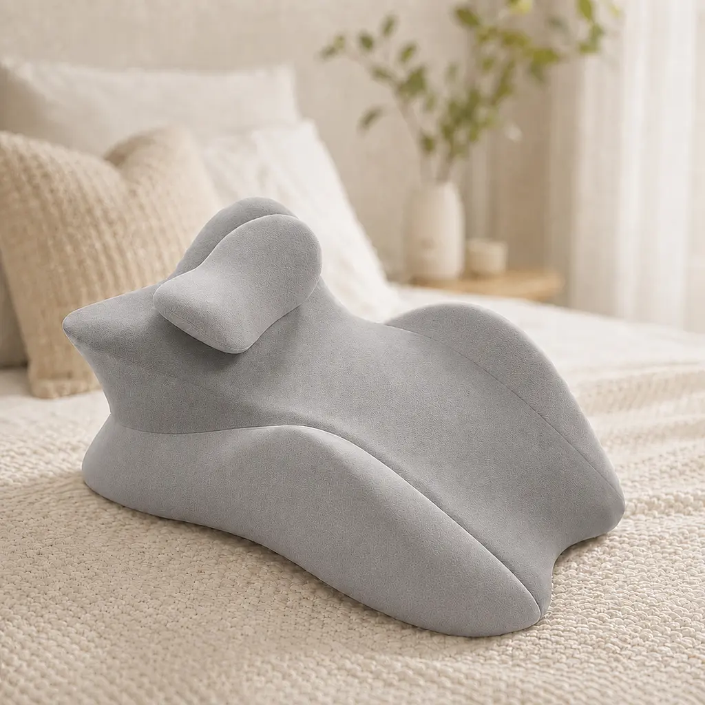 Сірий Подушка ортопедична pillow-06 / Подушка клиноподібна для сну з поліестеру / Ортопедична подушка для підтримки тіла Relax Pillow - фото 5