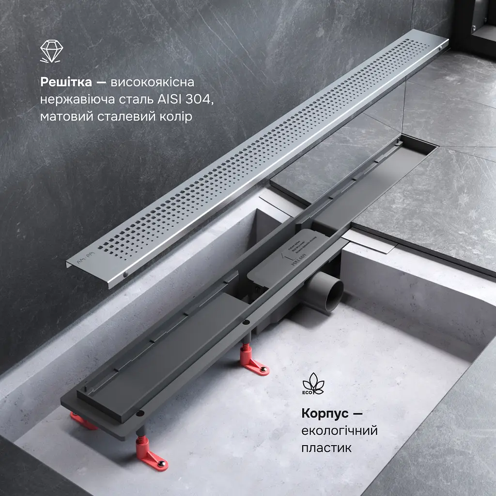 Трап для душу лінійний AM.PM Primeflow Cut Gradient 800 мм, універсальний затвор, хром (W02SC-P11-080-01SB) - фото 4