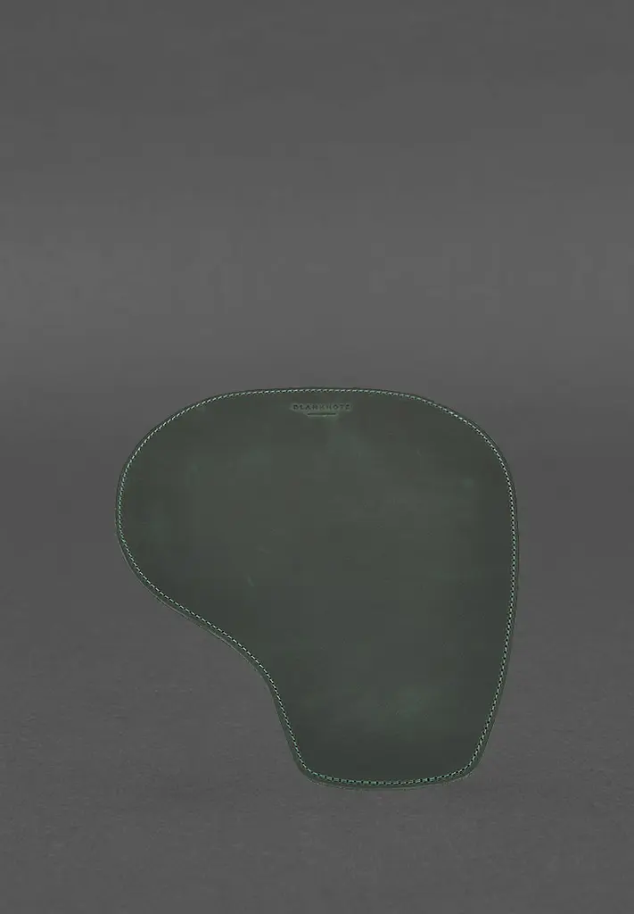 Коврик для мышки "Грушка" из натуральной кожи зеленый Crazy Horse - фото 3