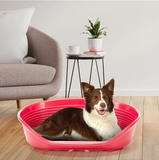 Пластиковий лежак для собак і котів Ferplast Siesta Deluxe 10 бордовий 93,5×68×28,5 см 70210929 - фото 3