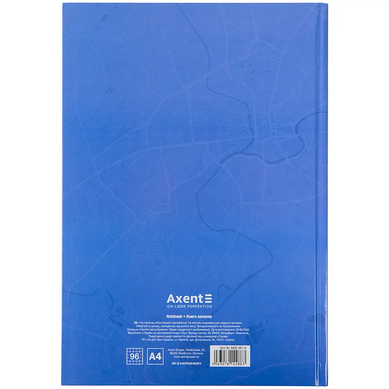 Книга записна Axent Liberty A4 в клітинку 96 аркушів синя (8422-551-A) - фото 4