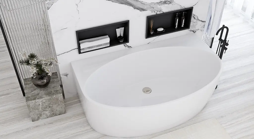 Ванна акрилова пристінна Rea Malta 170x88 white REA-W3003, Білий - фото 3