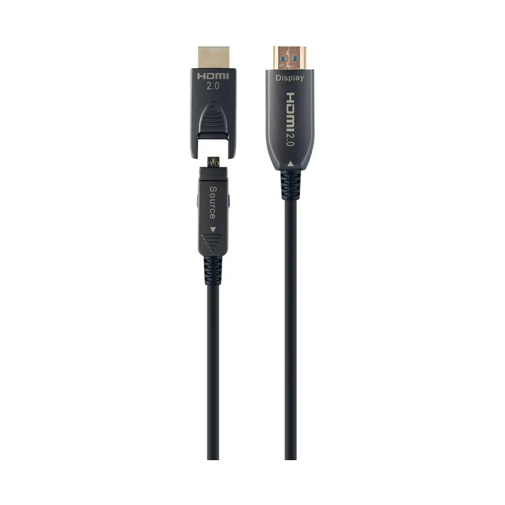 Кабель мультимедійний HDMI to HDMI 30.0m AOC V.2.0, 4K 60Hz Gold Cablexpert (CCBP-HDMID-AOC-30M) - фото 2