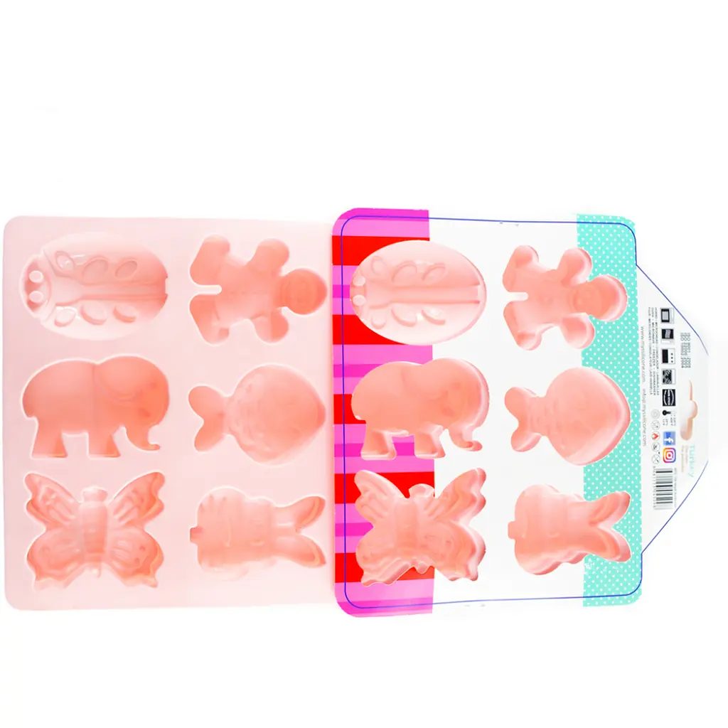 Форма силиконовая Mys Silicone Звери 12 отделов 19.5х34х4 см в ассортименте (45098) - фото 4