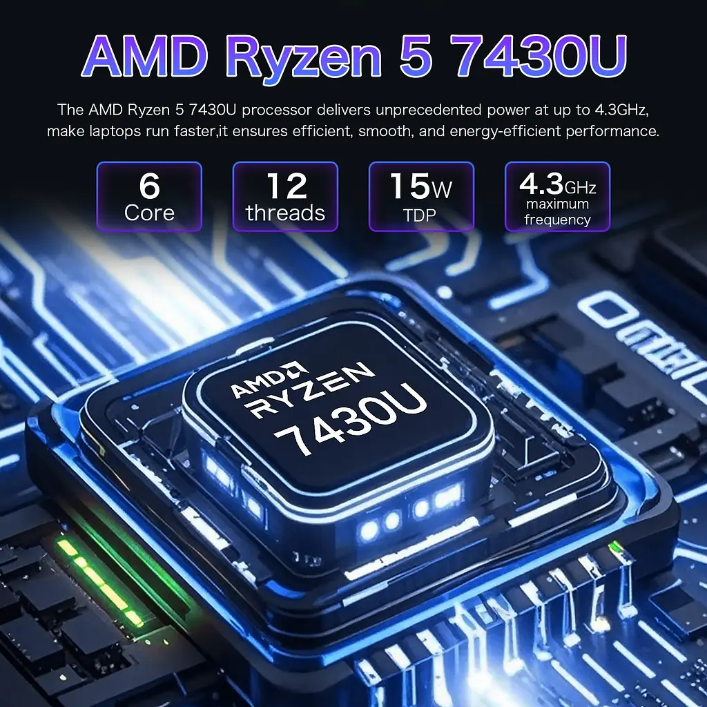 Ноутбук Auusda 5 7430U,16 inci,43GHz,32 GB DDR4,1TB,Radeon RX Vega 7,Bluetooth 5.3,65W,Windows 11 - фото 3