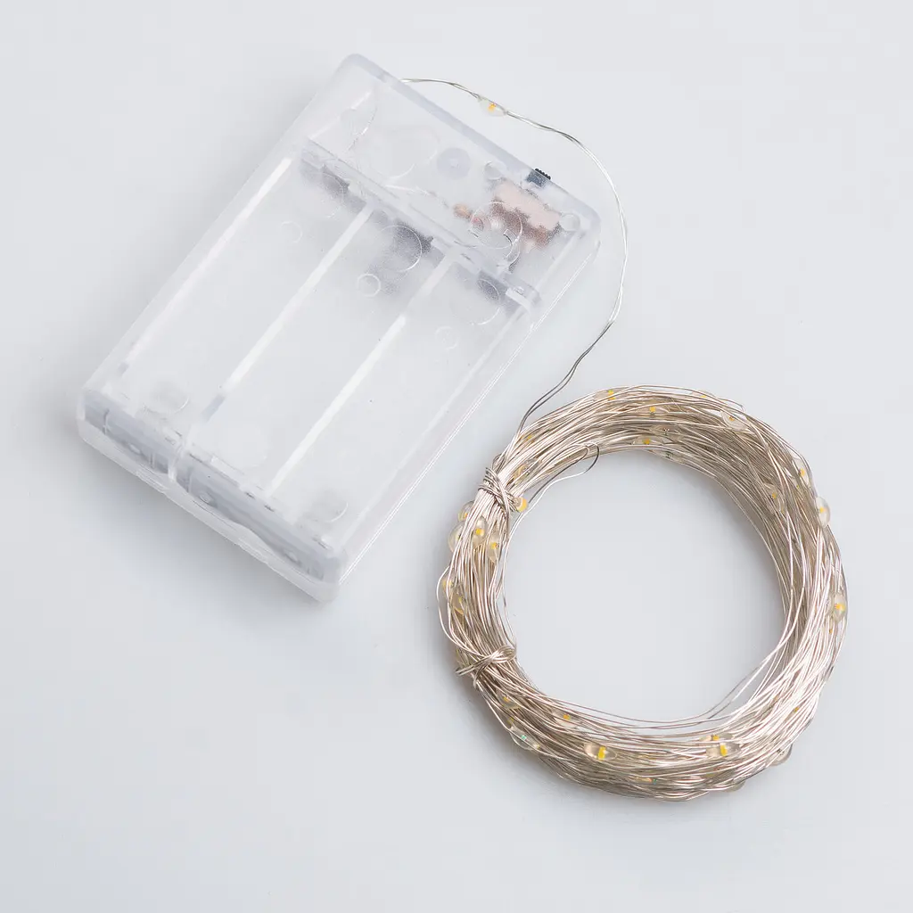 Гірлянда Роса нитка 100 LED довжина 10 м на батарейках, жовтий GarlandoPro 100L10MWY - фото 7