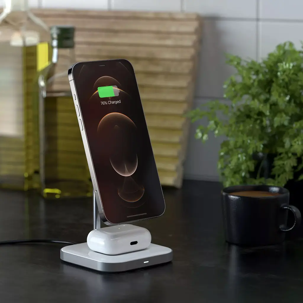 Бездротовий зарядний пристрій Satechi Magnetic Wireless Charging Stand Aluminum 2 in 1 Space Gray (ST-WMCS2M) - фото 6