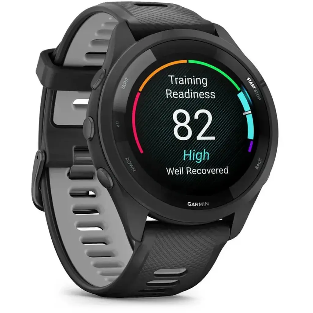 Смарт-часы Garmin Forerunner 265 с черным силиконовым ремешком черного цвета - фото 2