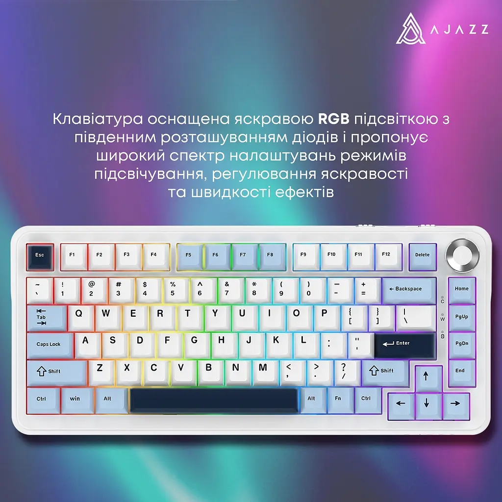 Клавіатура Ajazz AK820 MAX Plus Daydream Switch Blue/White/Dark Blue (AK820MAX-DD-BWD) [142204] - фото 11