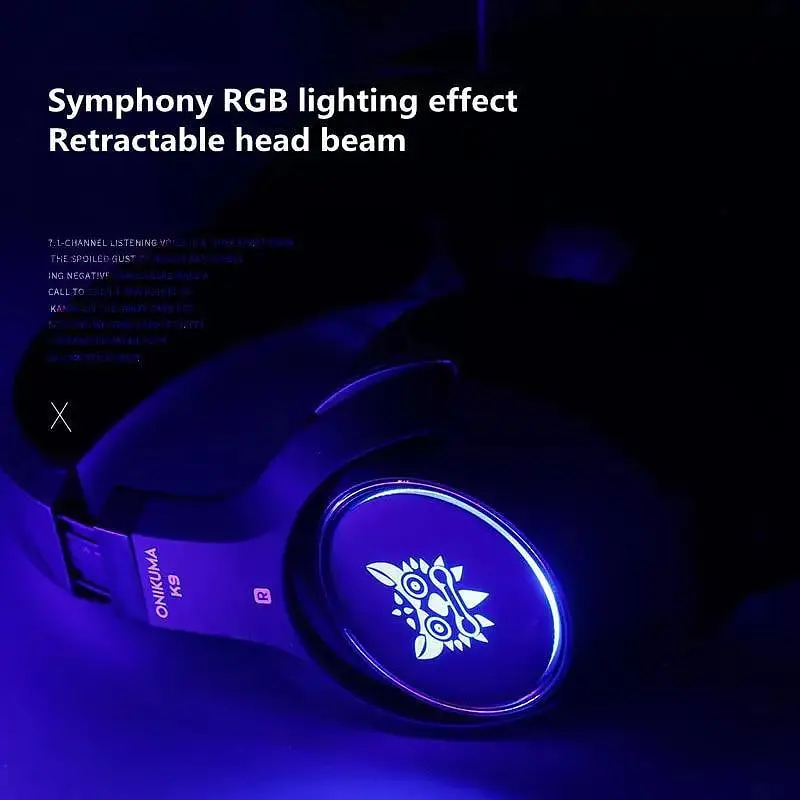 Игровые наушники с кошачьими ушками Onikuma K9 3.5 с микрофоном |Наушники для стриминга Черный - фото 8