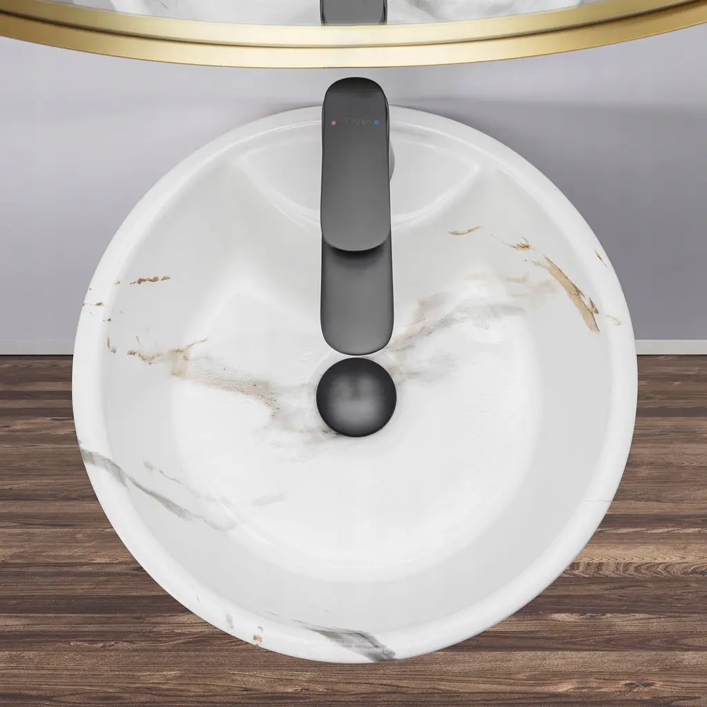 Умивальник Rea Blanka marble mat T підлоговий REA-U8704, Білий матовий - фото 5