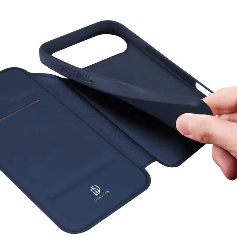 Чохол-книжка Dux Ducis з кишенею для візиток для Apple iPhone 17 Air 6.5" Синій - фото 3