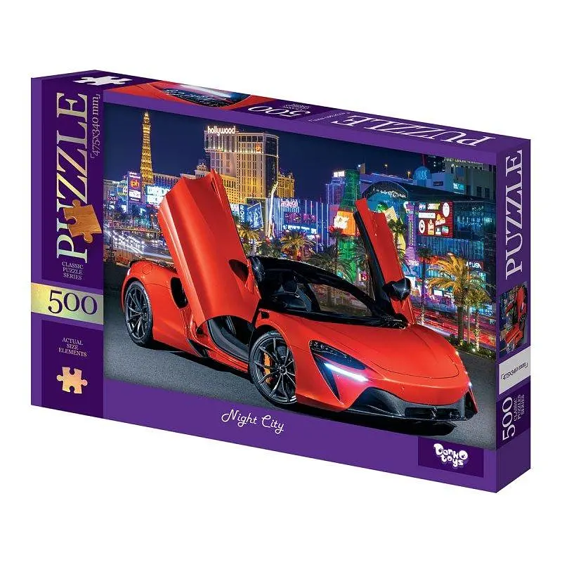Пазли класичні Danko Toys Нічне місто 500 ел. Червоний (IP-177-P-292)