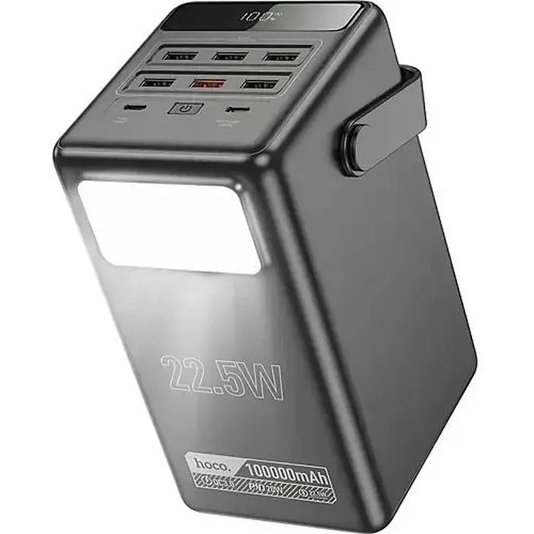 Портативная батарея Hoco DB03 Endure 22.5W PB Lamp 100000 mAh Black - фото 2