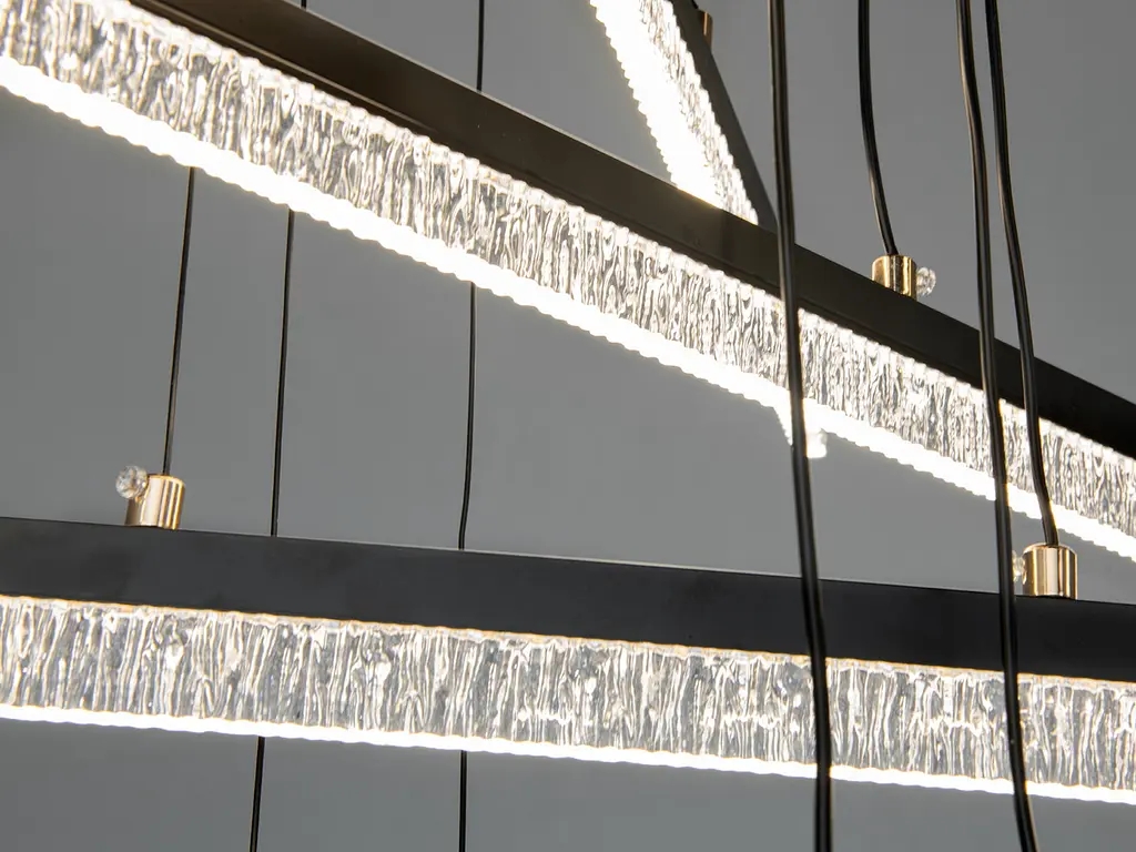 Підвісна LED-люстра Diasha SX1016/5BK, чорна, 70W, акрилові світлові планки, регулювання висоти та пульт - фото 6