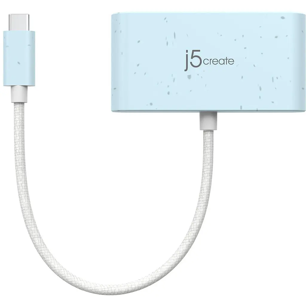 Багатопортовий мультиадаптер J5create JCA379EC-N, USB Type-C 3-в-1 блакитний - фото 2