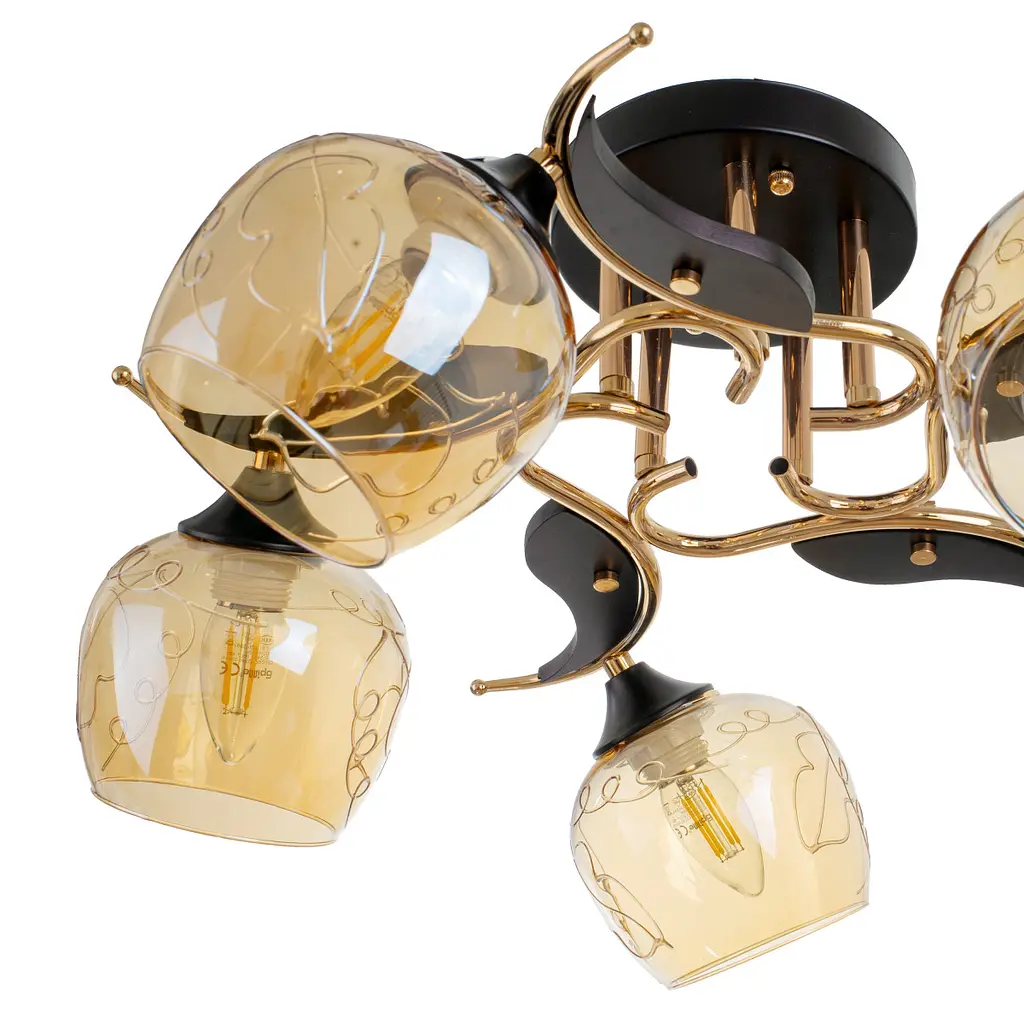 Люстра потолочная Brille в спальню E27 60W BK (LK-703S/5) - фото 3