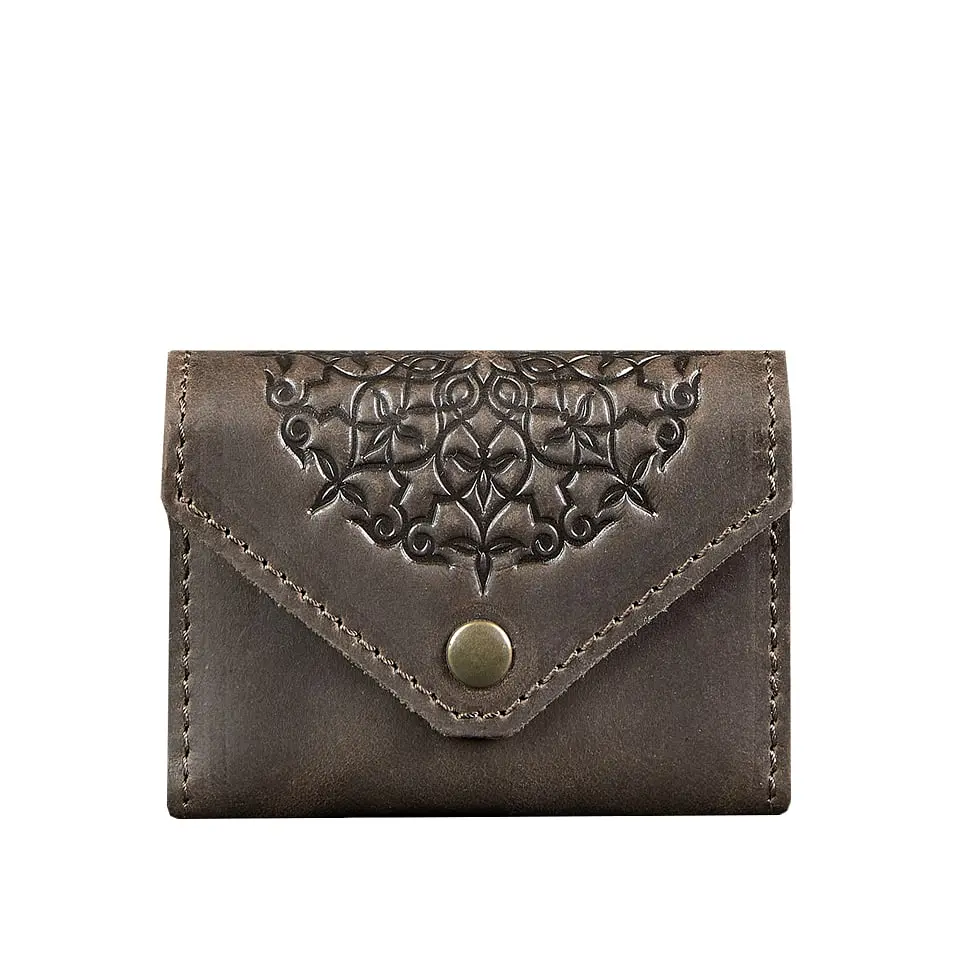 Шкіряний кард-кейс 3.0 темно-коричневий з мандалою - фото 7